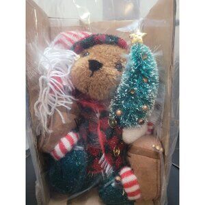 Avon 2003 Christmas Sparkling Holiday Fiber Optic Teddy Bear NIB Not Tested